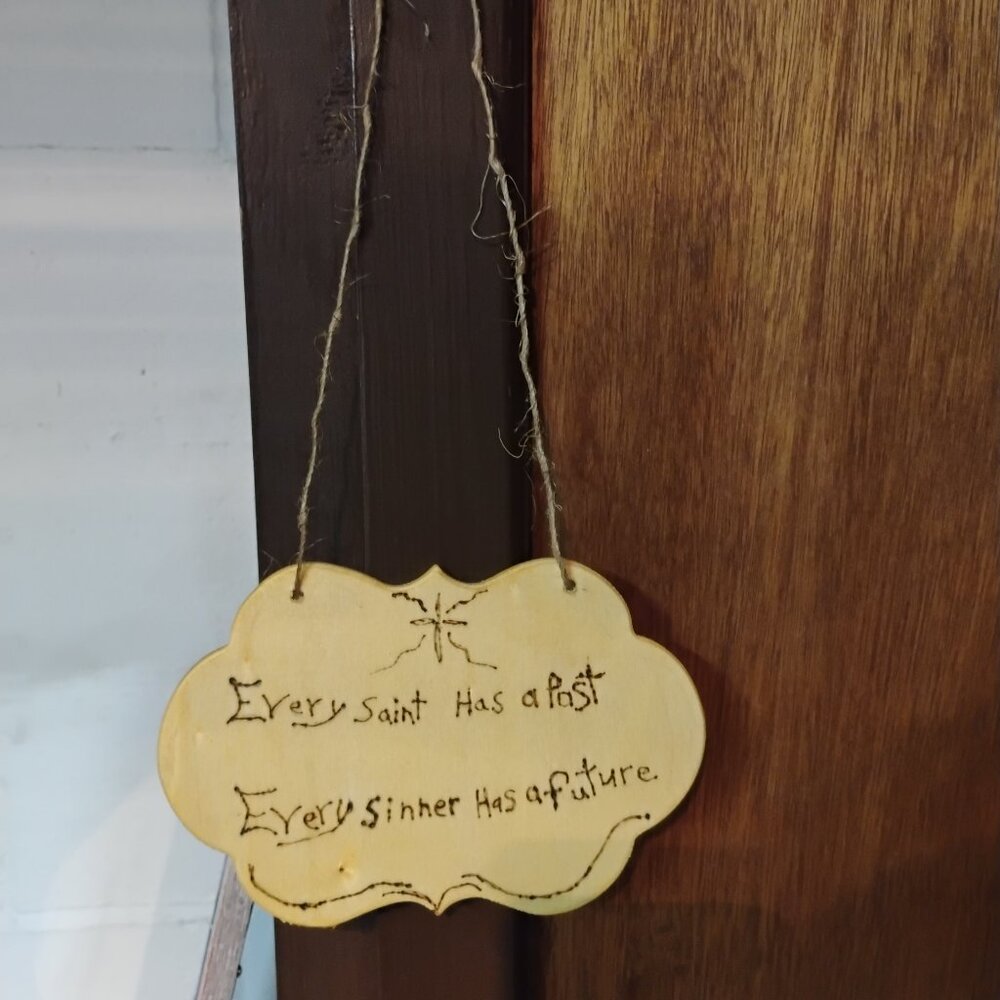 Handmade woodcrafted hanging wall decor with quotes